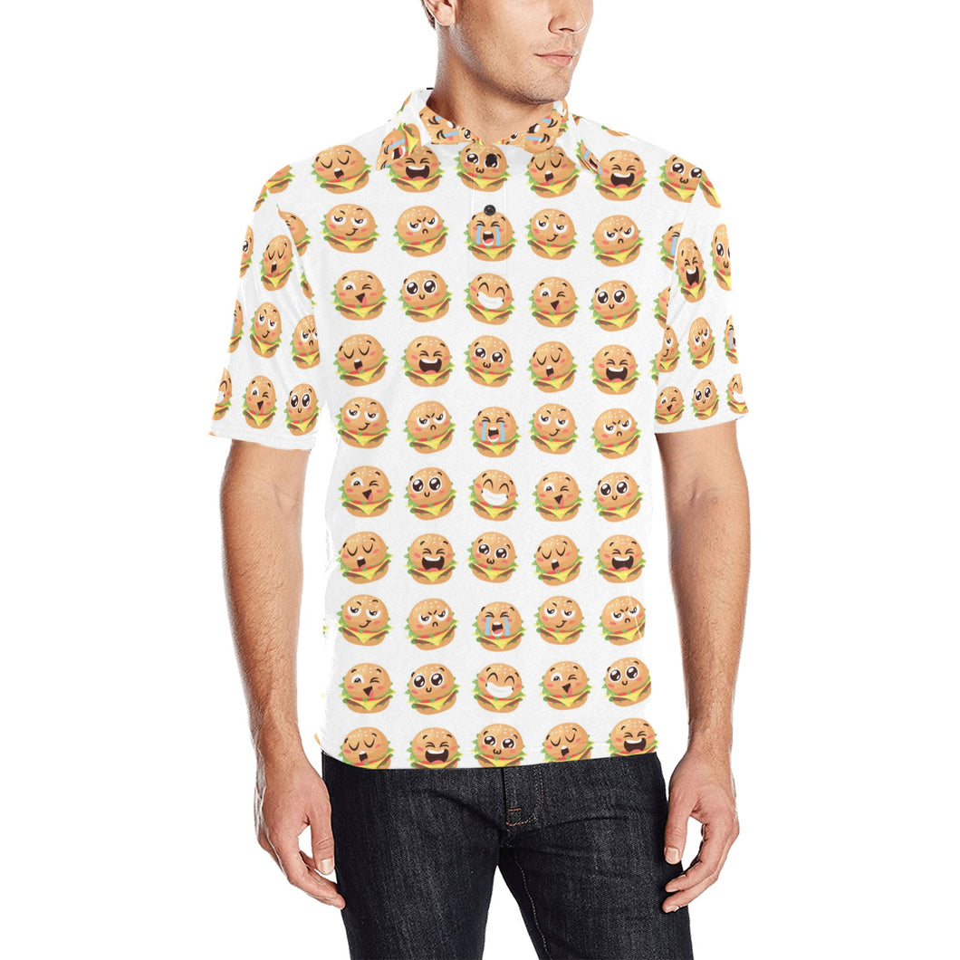 Hamburger Pattern Print Design 04 Men's All Over Print Polo Shirt