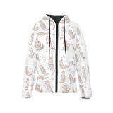 Cute sea otters pattern Women's Padded Hooded Jacket