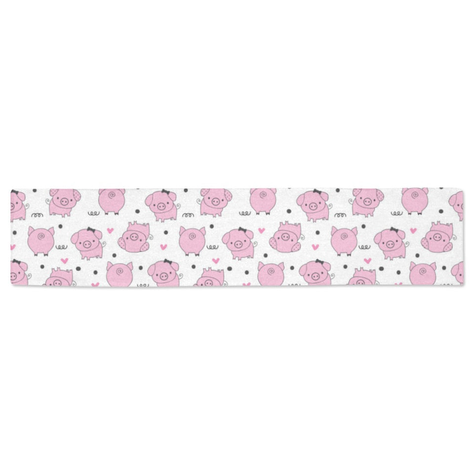 Pig Pattern Print Design 03 Table Runner