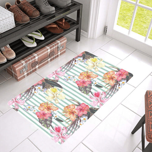 Colorful orchid flower pattern Doormat