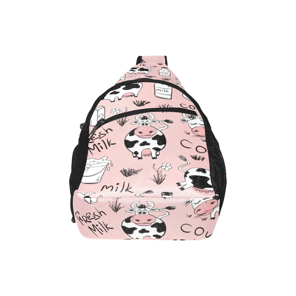 Cows milk product pink background All Over Print Chest Bag