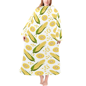 Corn Pattern Print Design 05 Blanket Robe with Sleeves