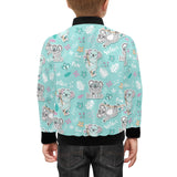 Cute koalas blue background pattern Kids' Boys' Girls' Bomber Jacket