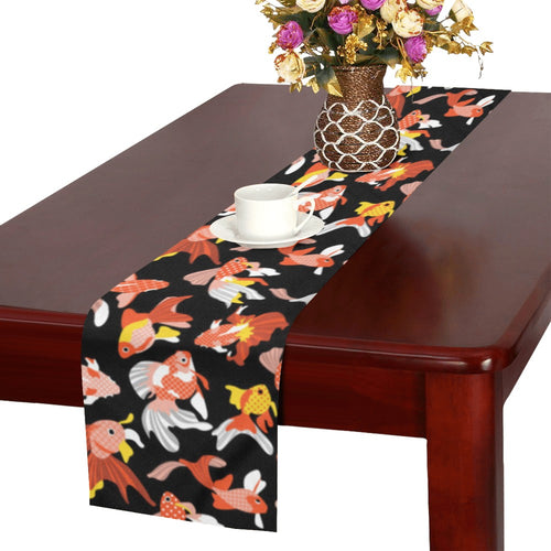 Goldfish Pattern Print Design 03 Table Runner