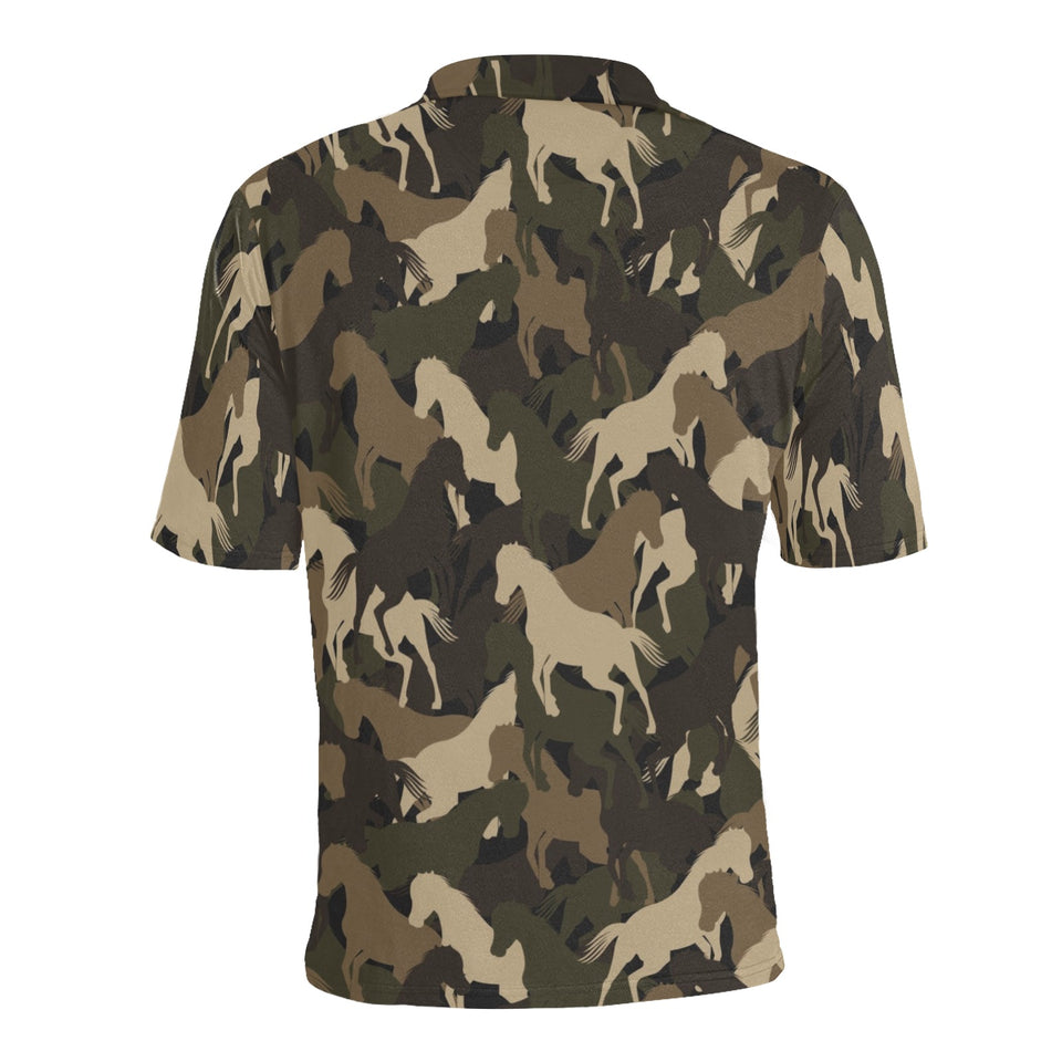 Horse Camouflage Pattern Men's All Over Print Polo Shirt