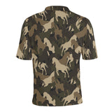 Horse Camouflage Pattern Men's All Over Print Polo Shirt