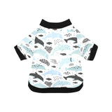 Cute dolphins Childish Style pattern All Over Print Pet Dog Round Neck Fuzzy Shirt