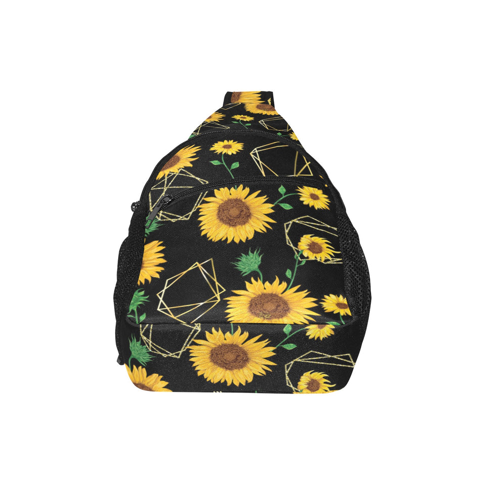 sunflower golden polygonal shapes All Over Print Chest Bag