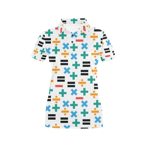 Math Pattern Print Design 05 Women's All Over Print Polo Shirt