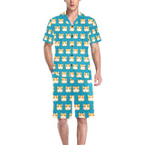 Guinea Pig Pattern Print Design 03 Men's V-Neck Short Pajama Set