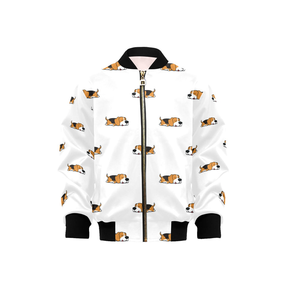 Cute beagle dog sleeping pattern Kids' Boys' Girls' Bomber Jacket