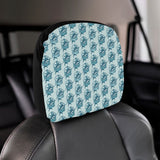 Swordfish Pattern Print Design 05 Car Headrest Cover