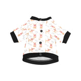 Chihuahua bone paw pattern All Over Print Pet Dog Round Neck Fuzzy Shirt