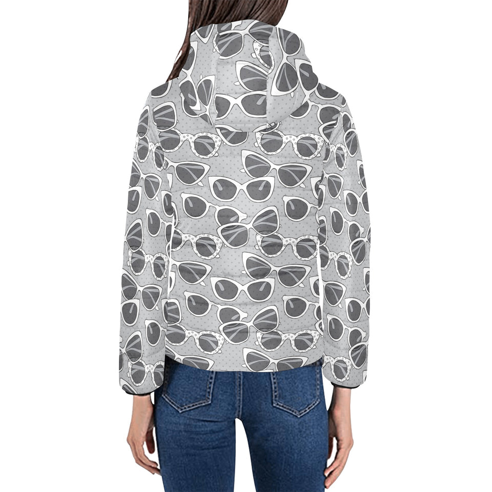 Sun Glasses Pattern Print Design 04 Women's Padded Hooded Jacket