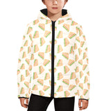 Sandwich Pattern Print Design 01 Kids' Boys' Girls' Padded Hooded Jacket