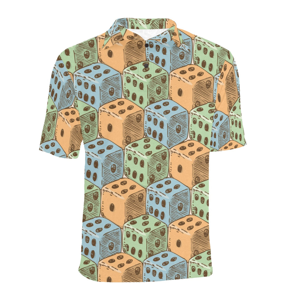 Dice Pattern Print Design 05 Men's All Over Print Polo Shirt