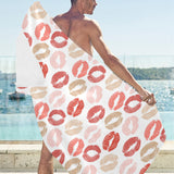 Lips Pattern Print Design 04 Beach Towel