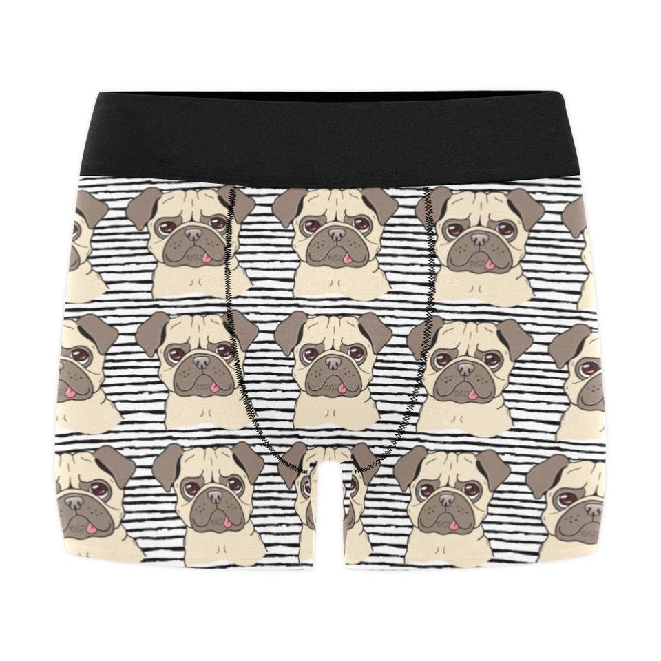 Happy pug pattern Men's All Over Print Boxer Briefs Men's Underwear