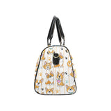 Cute dog corgi striped background pattern Travel Bag