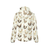 Cute rooster chicken cock Women's Padded Hooded Jacket