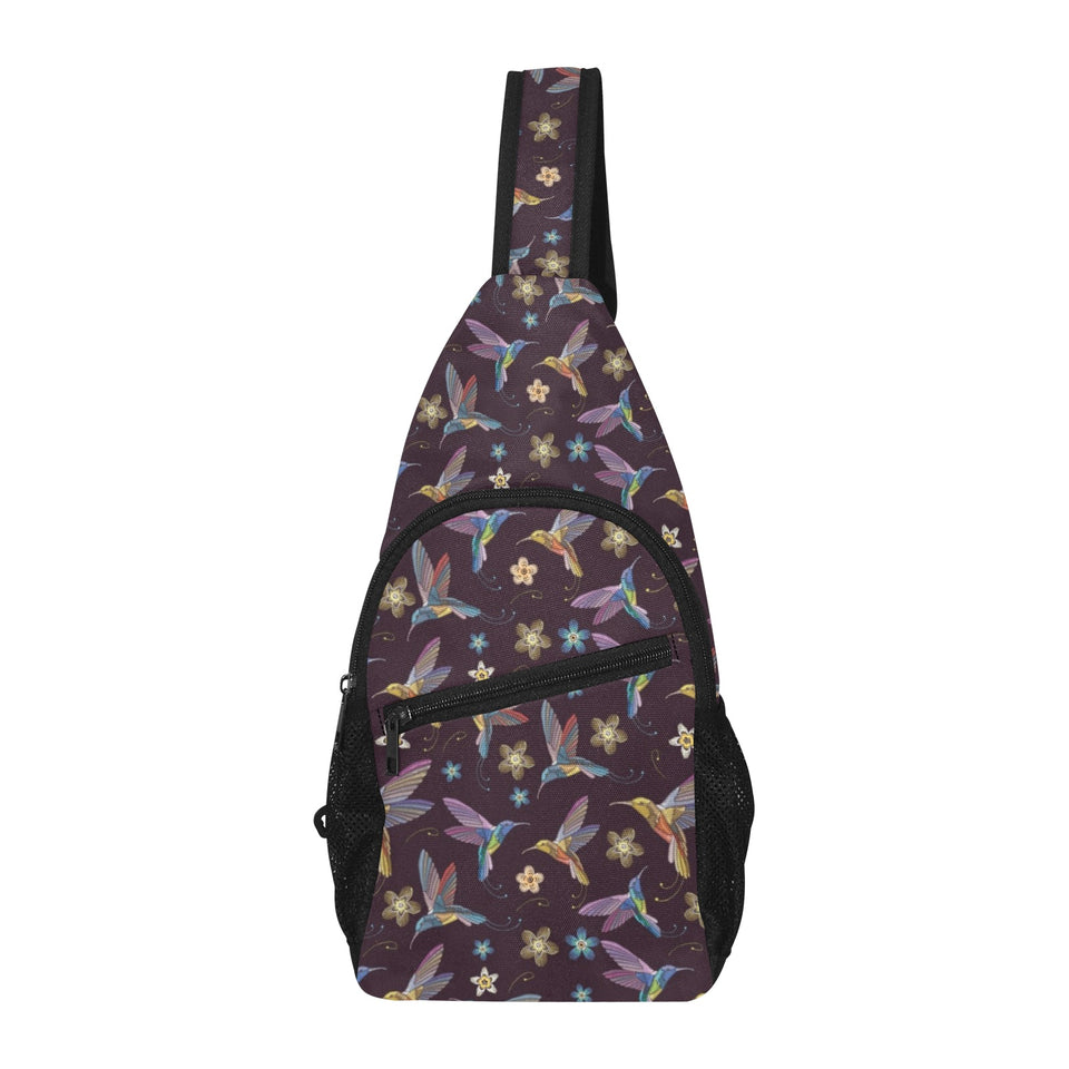 Hummingbird Pattern Print Design 04 All Over Print Chest Bag