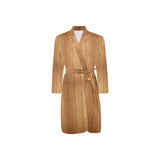 Wood Printed Pattern Print Design 05 Men's Long Sleeve Belted Night Robe