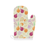 Onion garlic white red pattern Heat Resistant Oven Mitts