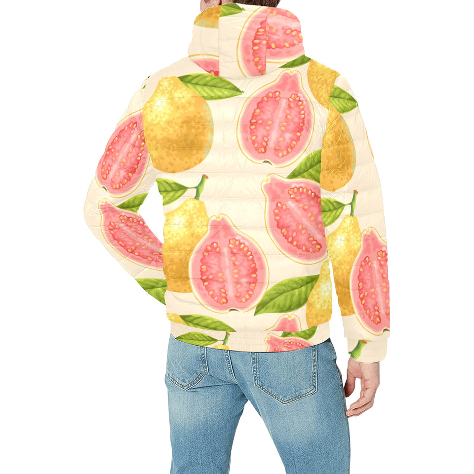 Beautiful guava pattern Men's Padded Hooded Jacket