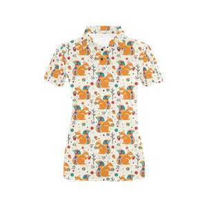 Squirrel Pattern Print Design 04 Women's All Over Print Polo Shirt