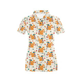 Squirrel Pattern Print Design 04 Women's All Over Print Polo Shirt