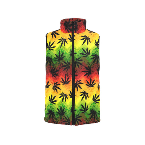 Canabis Marijuana Weed Pattern Print Design 03 Men's Padded Vest
