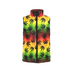 Canabis Marijuana Weed Pattern Print Design 03 Men's Padded Vest
