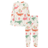 Cute whale pattern Women's All Over Print Pajama Set