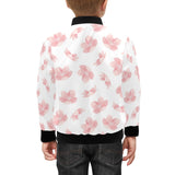 Pink sakura cherry blossom pattern Kids' Boys' Girls' Bomber Jacket