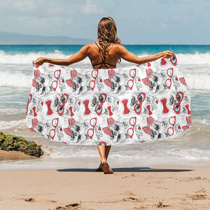 Yorkshire Terrier Pattern Print Design 04 Beach Towel