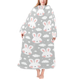 Rabbit cloud Pattern Blanket Robe with Sleeves