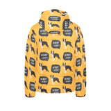 Boston terrier design pattern Kids' Boys' Girls' Padded Hooded Jacket