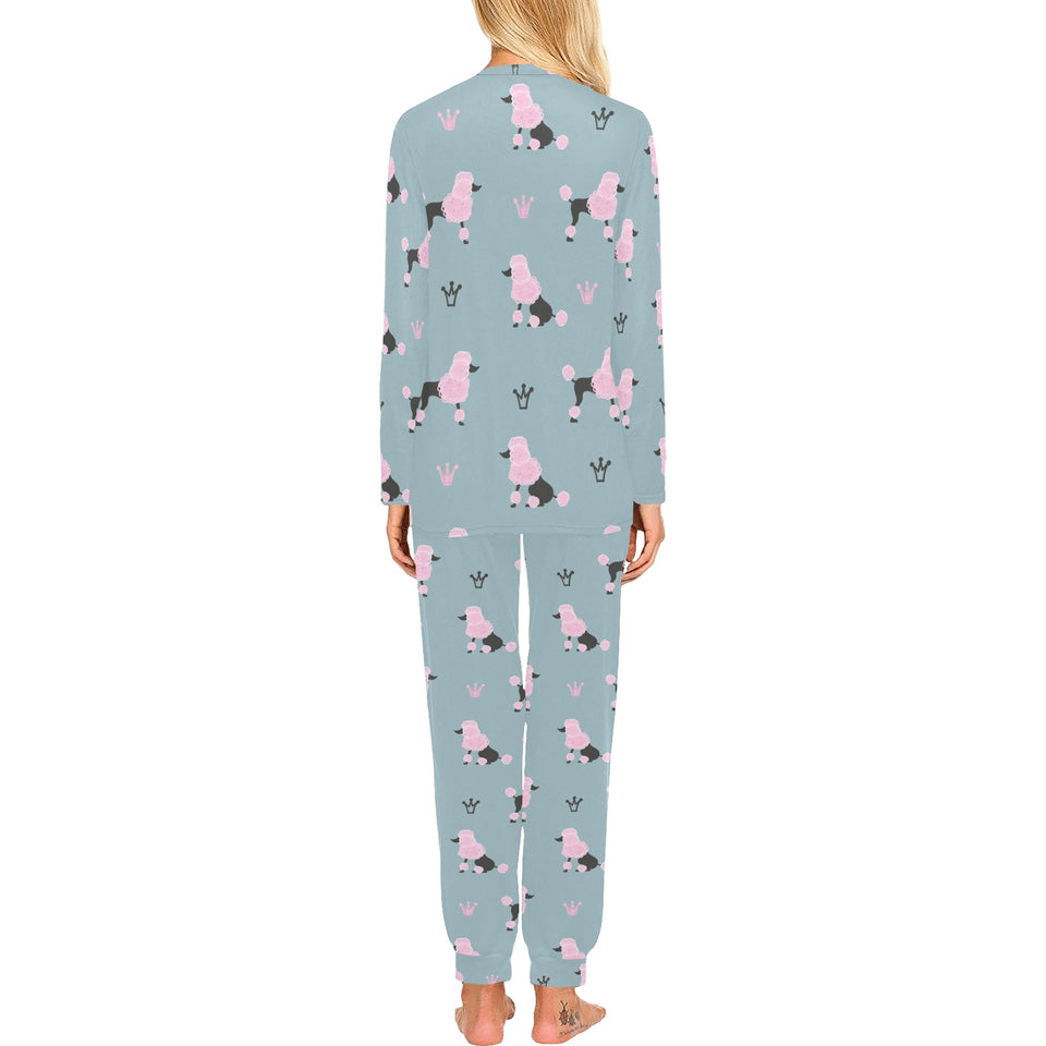 poodle dog pattern Women's All Over Print Pajama Set