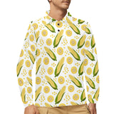 Corn Pattern Print Design 05 Men's Long Sleeve Polo Shirt