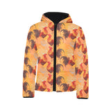 red rooster chicken cock pattern Kids' Boys' Girls' Padded Hooded Jacket