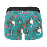 Boston terrier beautiful flower pattern Men's All Over Print Boxer Briefs Men's Underwear