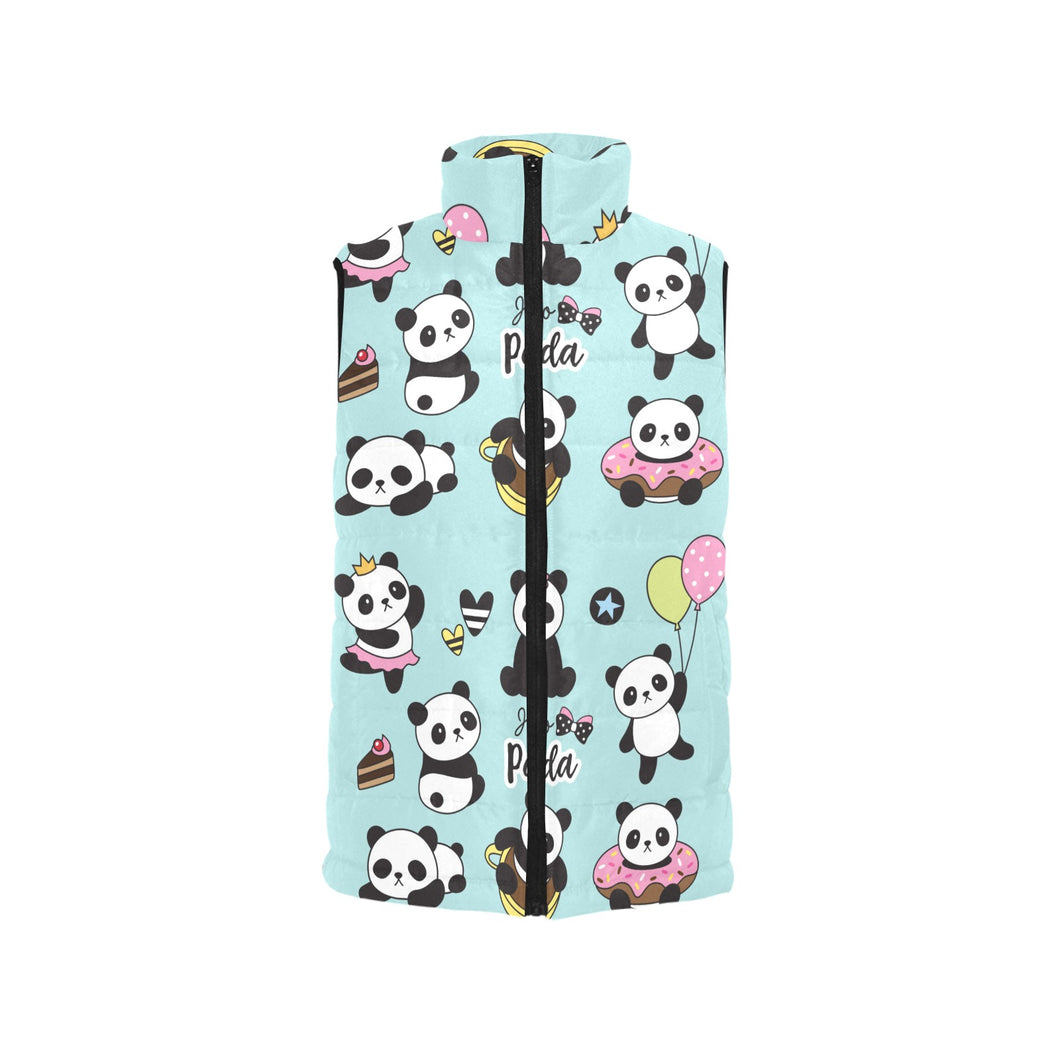Cute baby panda pattern Men's Padded Vest
