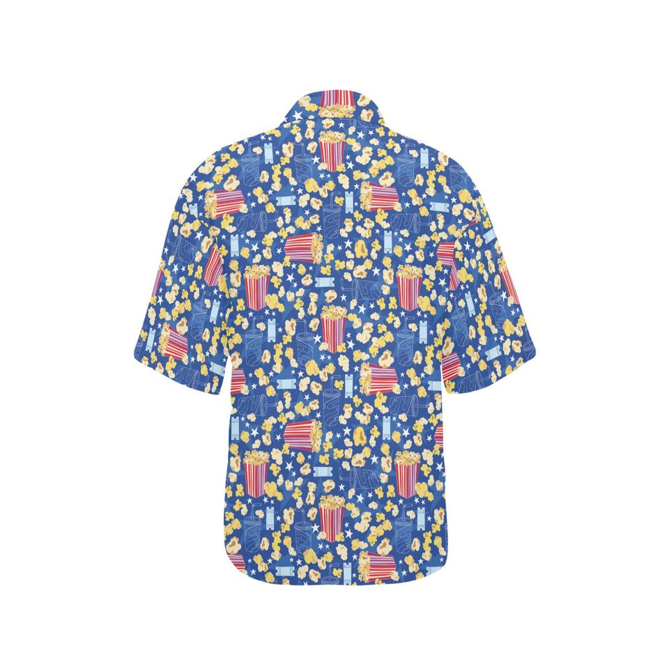Popcorn Pattern Print Design 01 Women's All Over Print Hawaiian Shirt