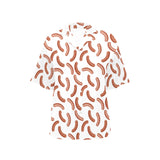 Sausage Pattern Print Design 04 Women's All Over Print Hawaiian Shirt