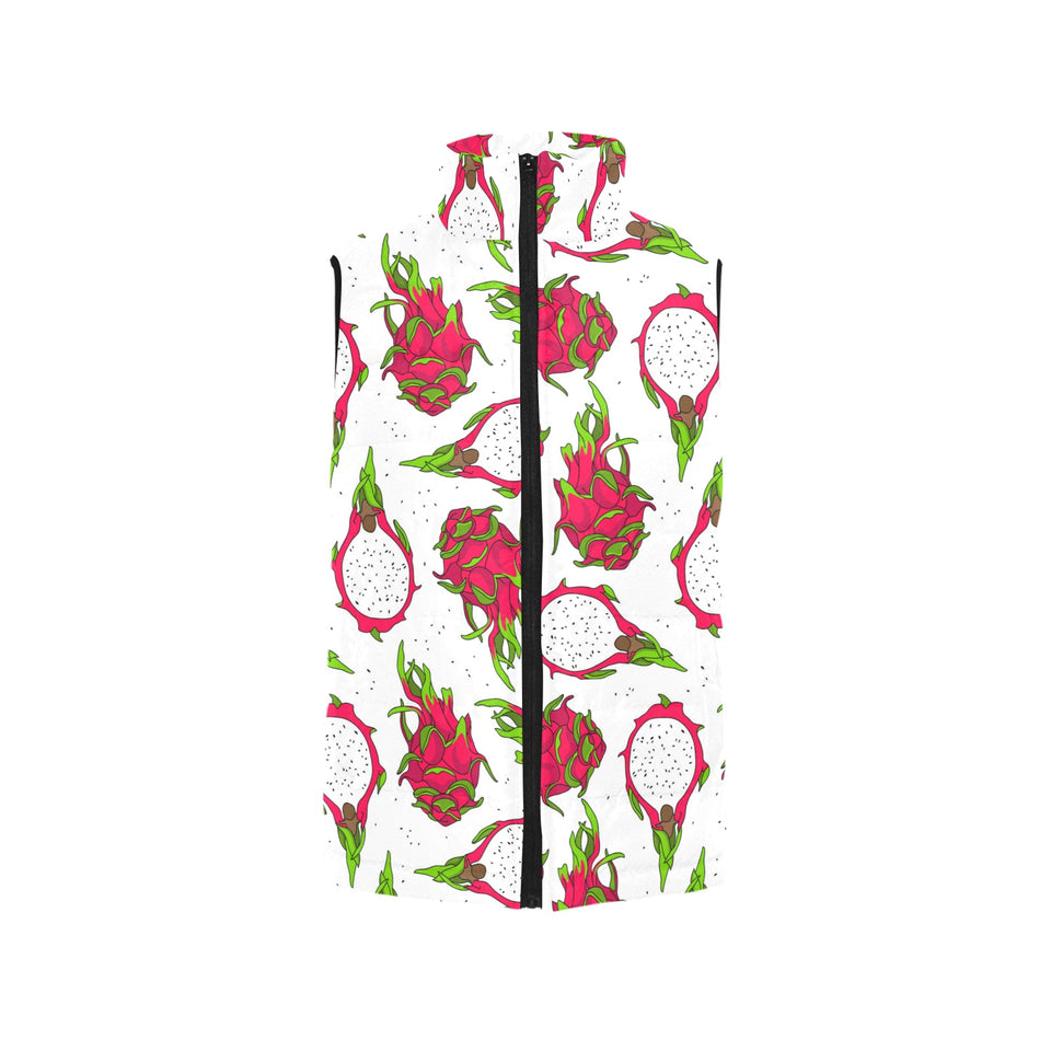 dragon fruits white background Women's Padded Vest