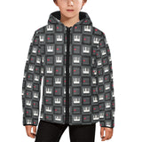 Piano Pattern Print Design 05 Kids' Boys' Girls' Padded Hooded Jacket