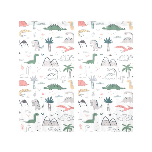 Cute cartoon dinosaurs tree pattern Gauze Curtain