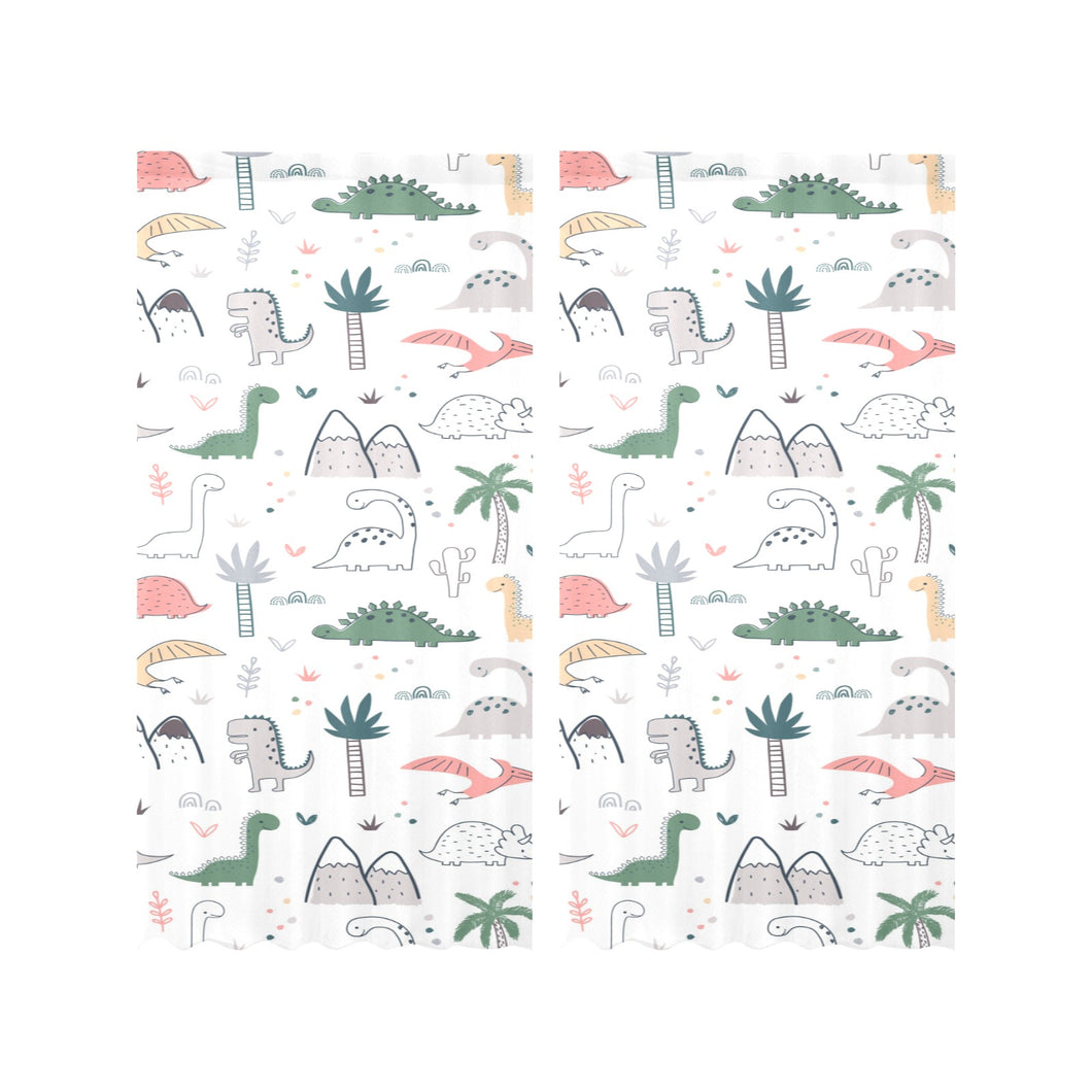 Cute cartoon dinosaurs tree pattern Gauze Curtain