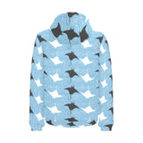 Stingray Pattern Print Design 03 Men's Padded Hooded Jacket