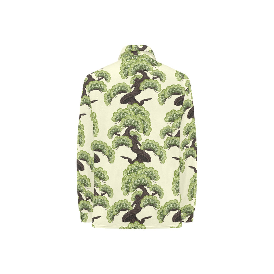 Bonsai pattern Women's Long Sleeve Polo Shirt